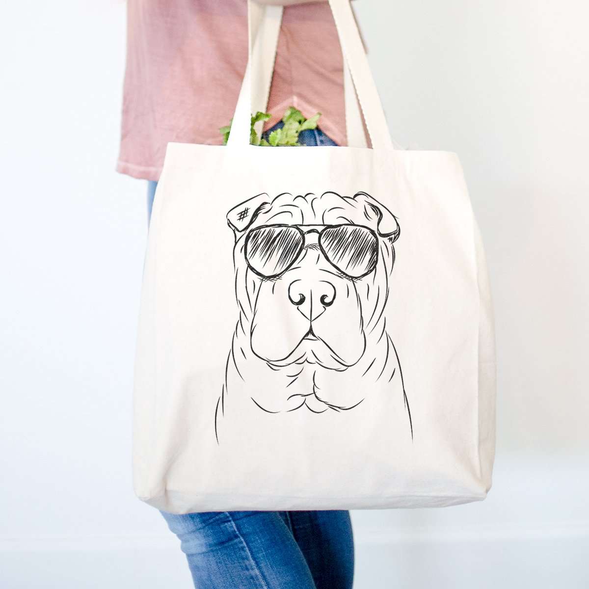 Cotton Canvas Shar Pei Tote Bag - Stylish & Durable