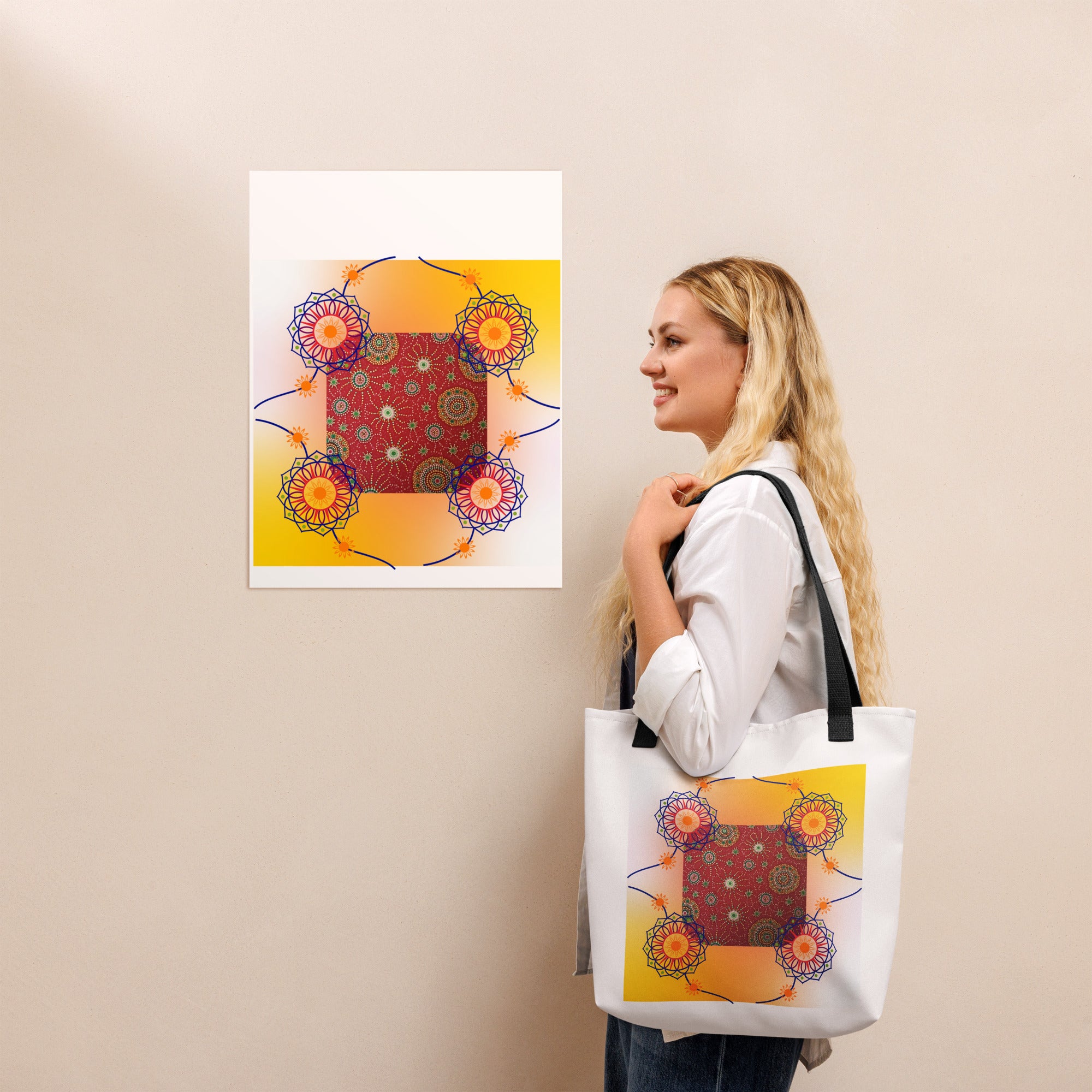 Tote Bag Bandhani inspired twill tote bag