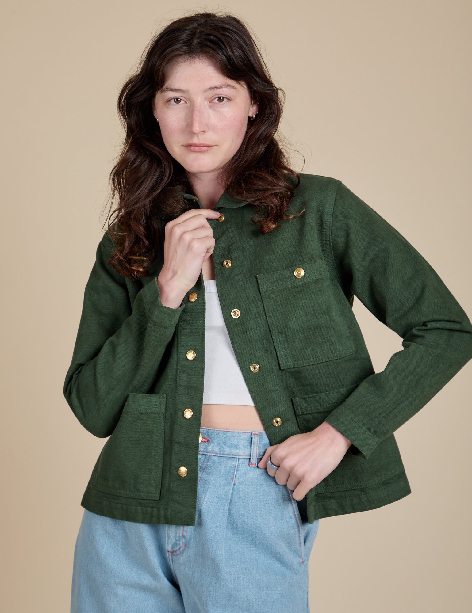 Denim Work Jacket - Swamp Green