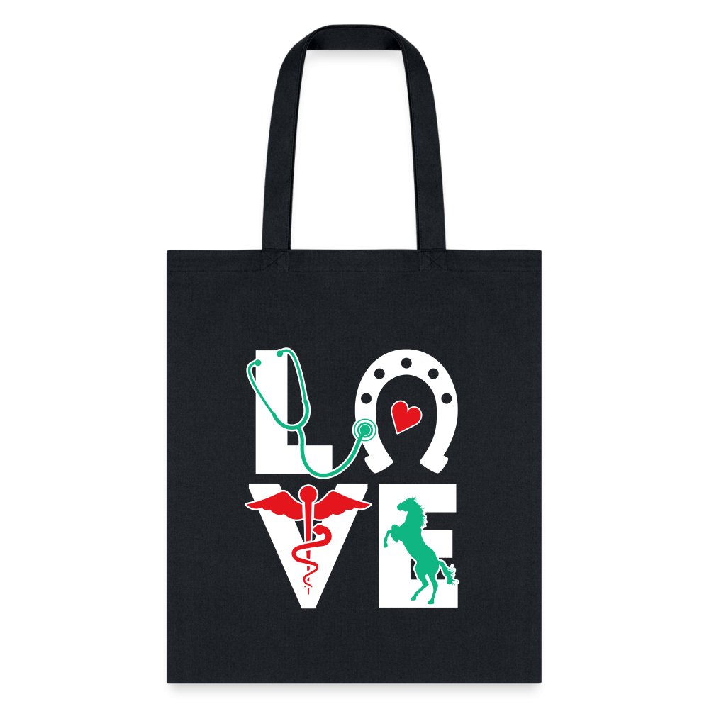 Horse Love Equine Veterinarian Cotton Tote Bag - Durable Everyday Carry