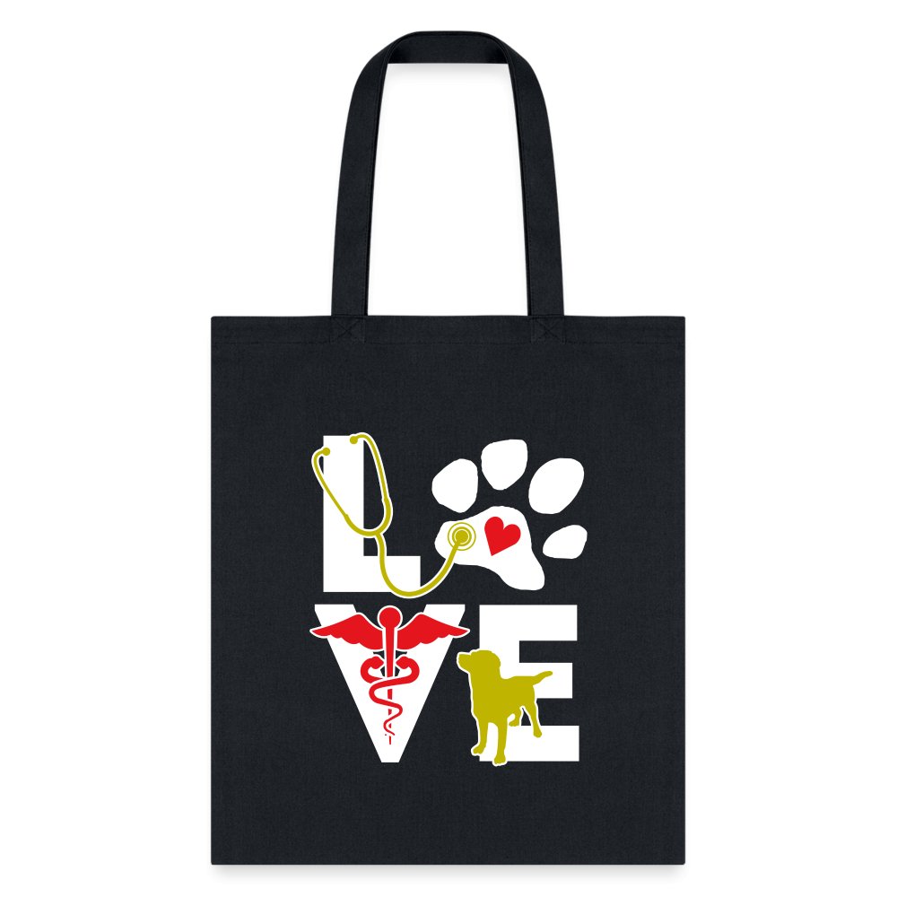 Love Dog Cotton Tote Bag - Veterinary Pet Lover Reusable Tote