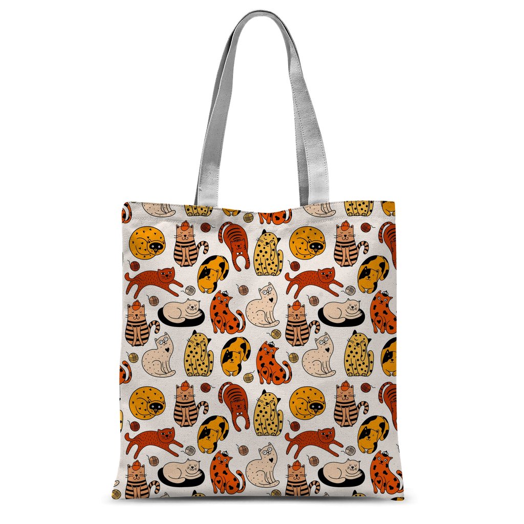 Orange cats pattern Classic Sublimation Tote Bag