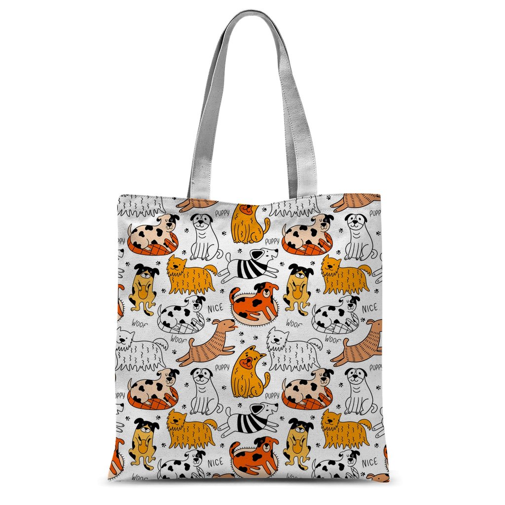 Orange Dogs pattern Classic Sublimation Tote Bag