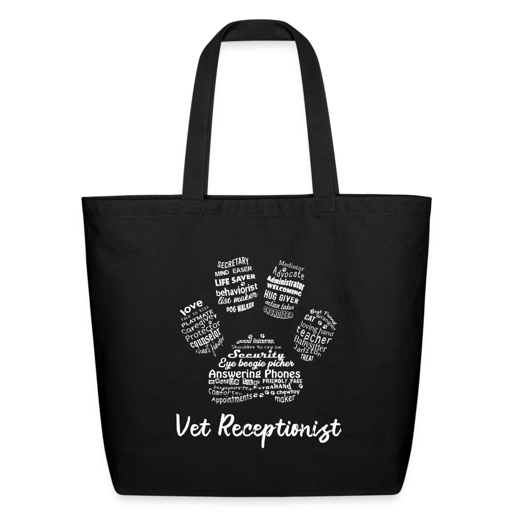 Vet Receptionist Pawprint Eco-Friendly Cotton Tote Bag