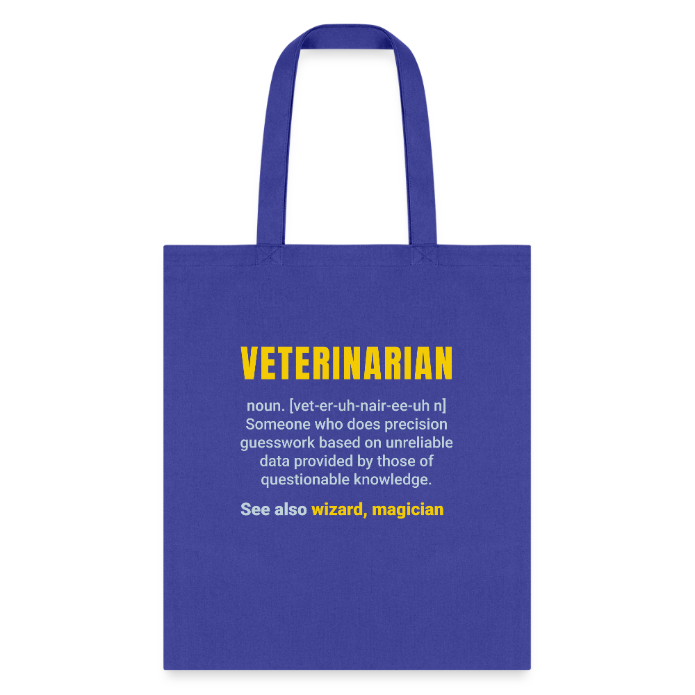 Veterinarian Definition Cotton Tote Bag - Reusable Eco-Friendly Shopping Tote