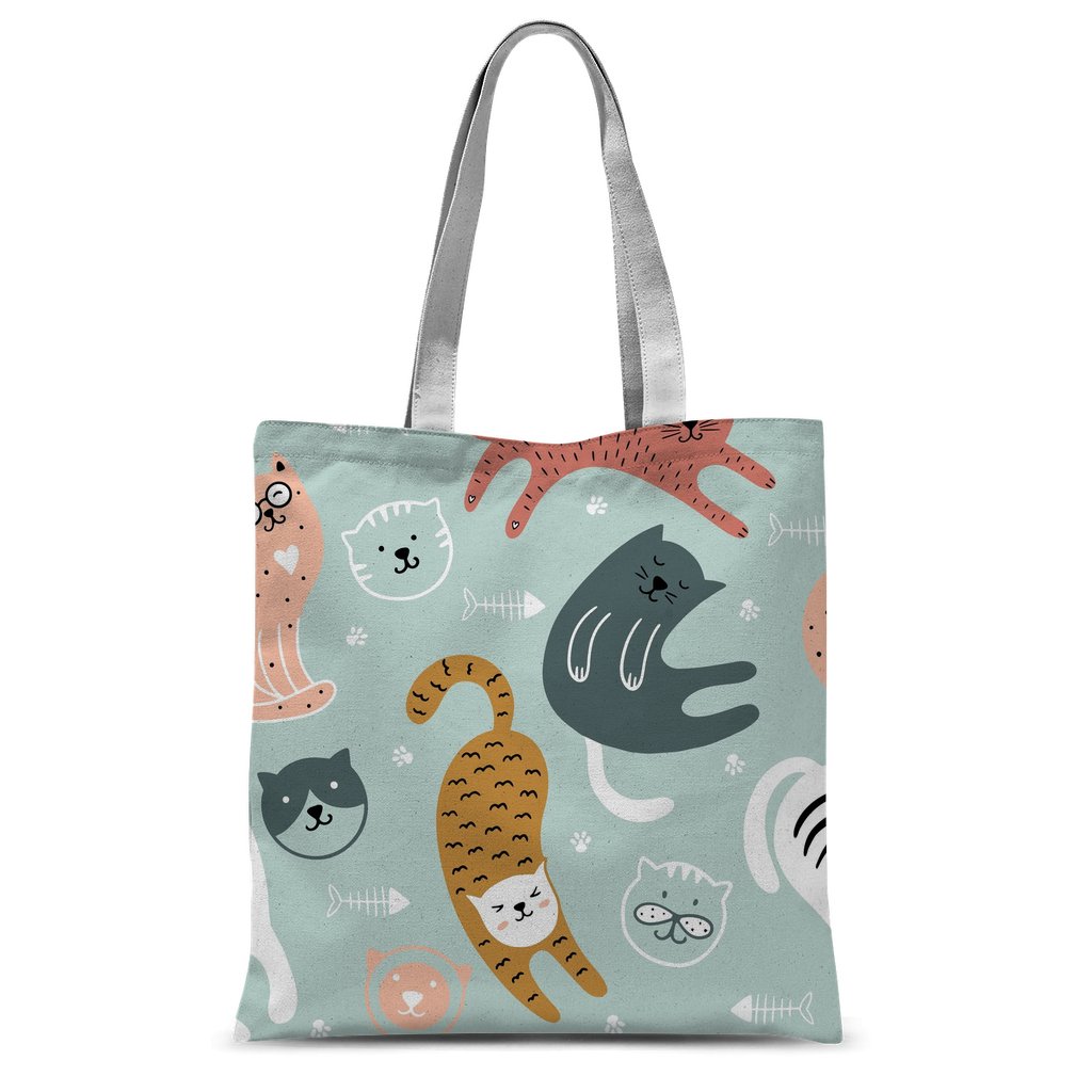 Wavy Cats Pattern Classic Sublimation Tote Bag - Durable All-Purpose Carry-All