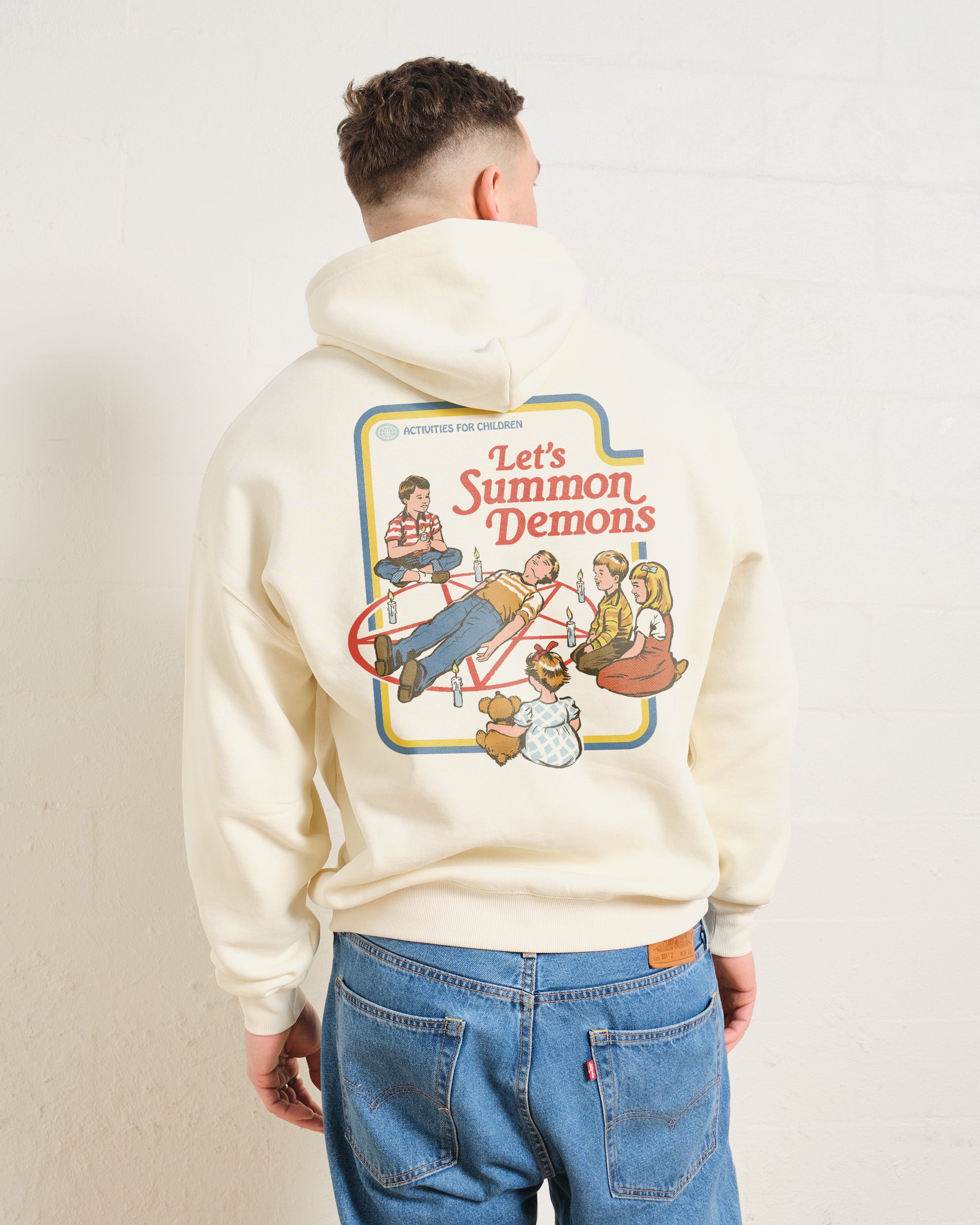 Let's Summon Demons Front and Back Graphic Hoodie - 90s Boxy Fit Unisex