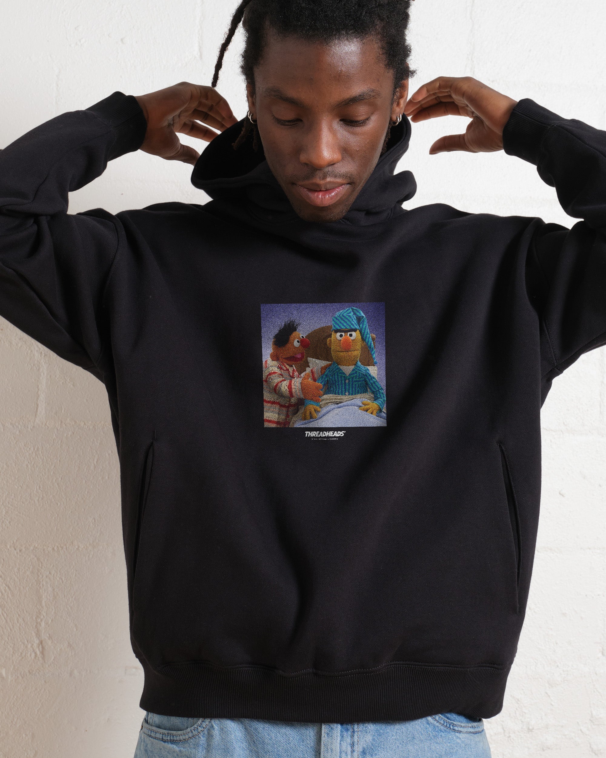 Annoyed Bert Hoodie Sesame Street Unisex 90s Boxy Fit Cotton Blend