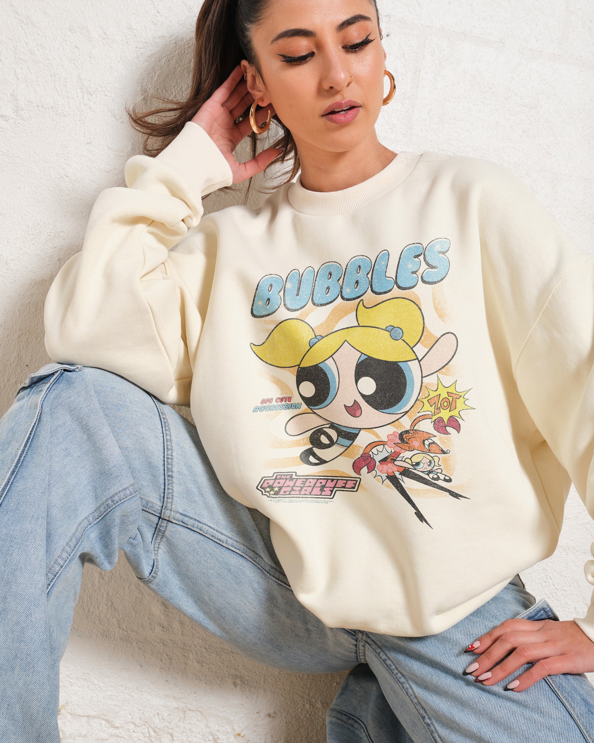 Bubbles Powerpuff Girls Unisex Sweatshirt 340gsm Cotton Poly Blend