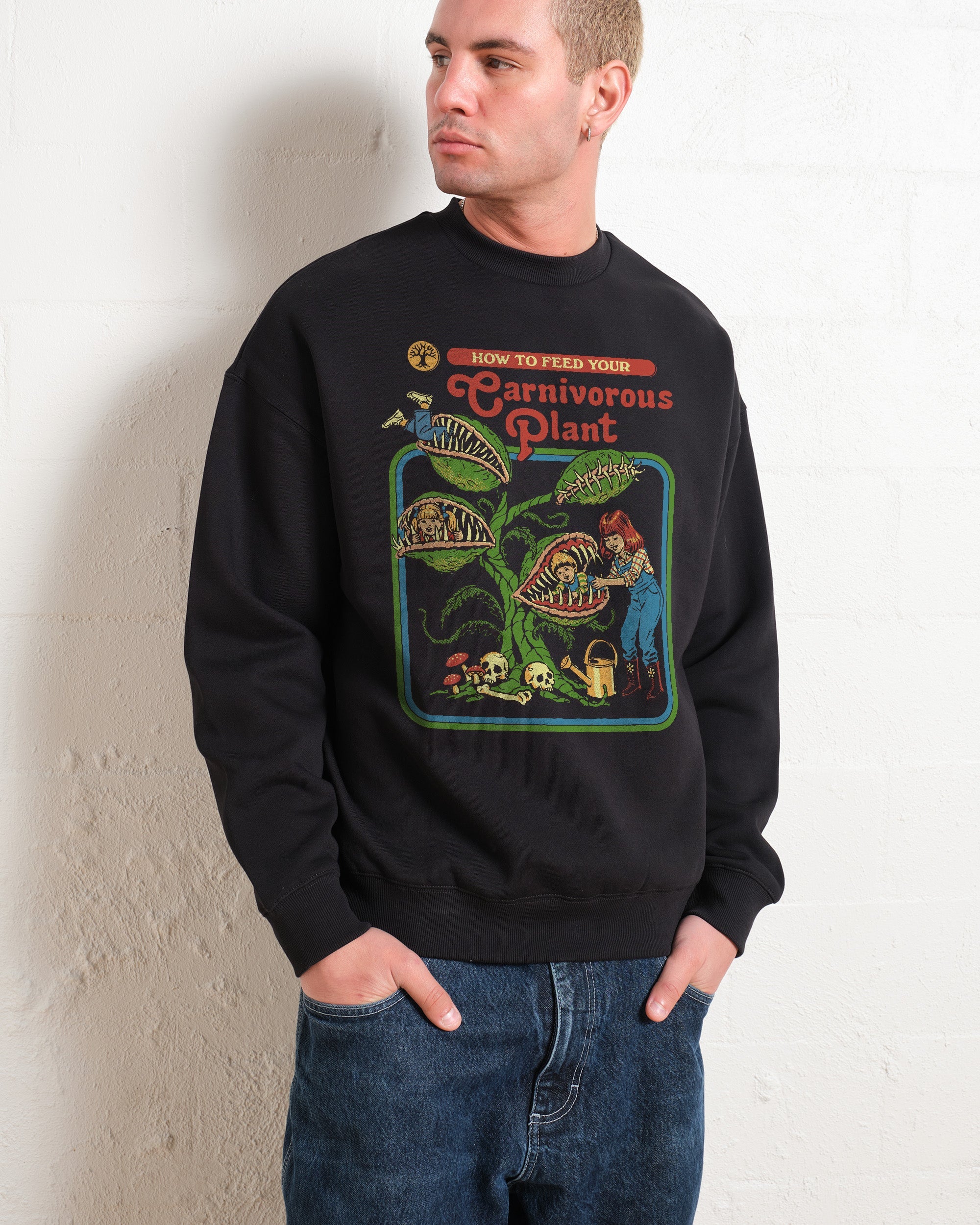 Carnivorous Plant Unisex Sweatshirt Graphic Print 80% Cotton 340gsm Premium by Steven Rhodes