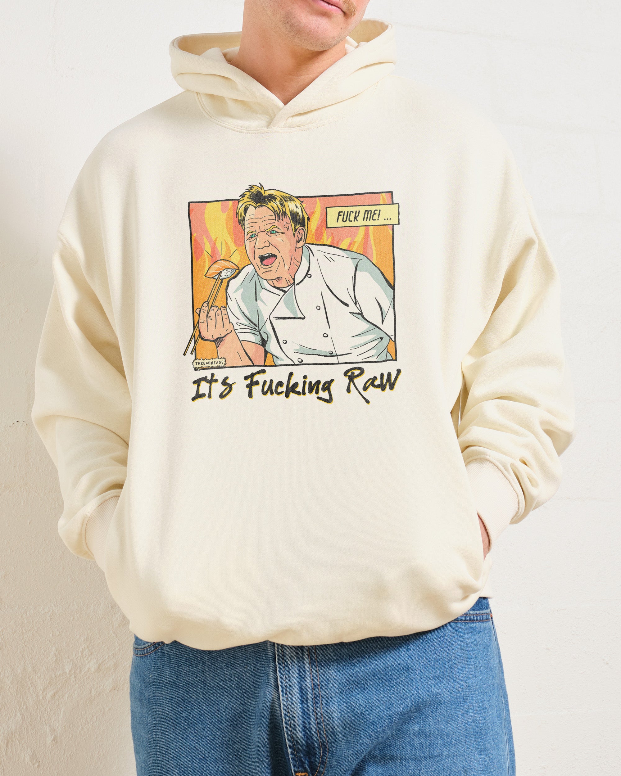 It's Raw! Unisex Graphic Hoodie - 90s Boxy Fit, 340gsm Cotton-Poly Blend