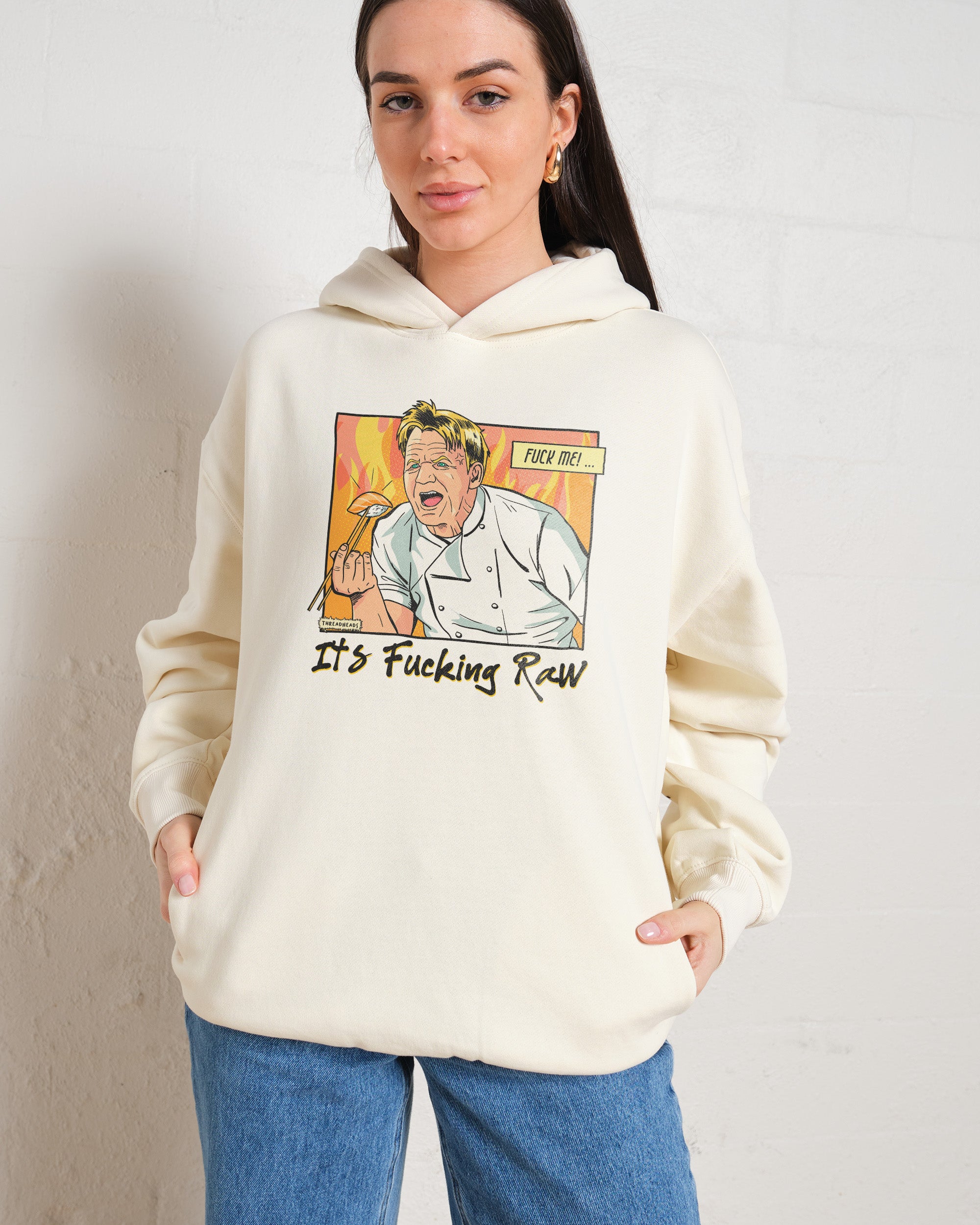 It's Raw! Unisex Graphic Hoodie - 90s Boxy Fit, 340gsm Cotton-Poly Blend
