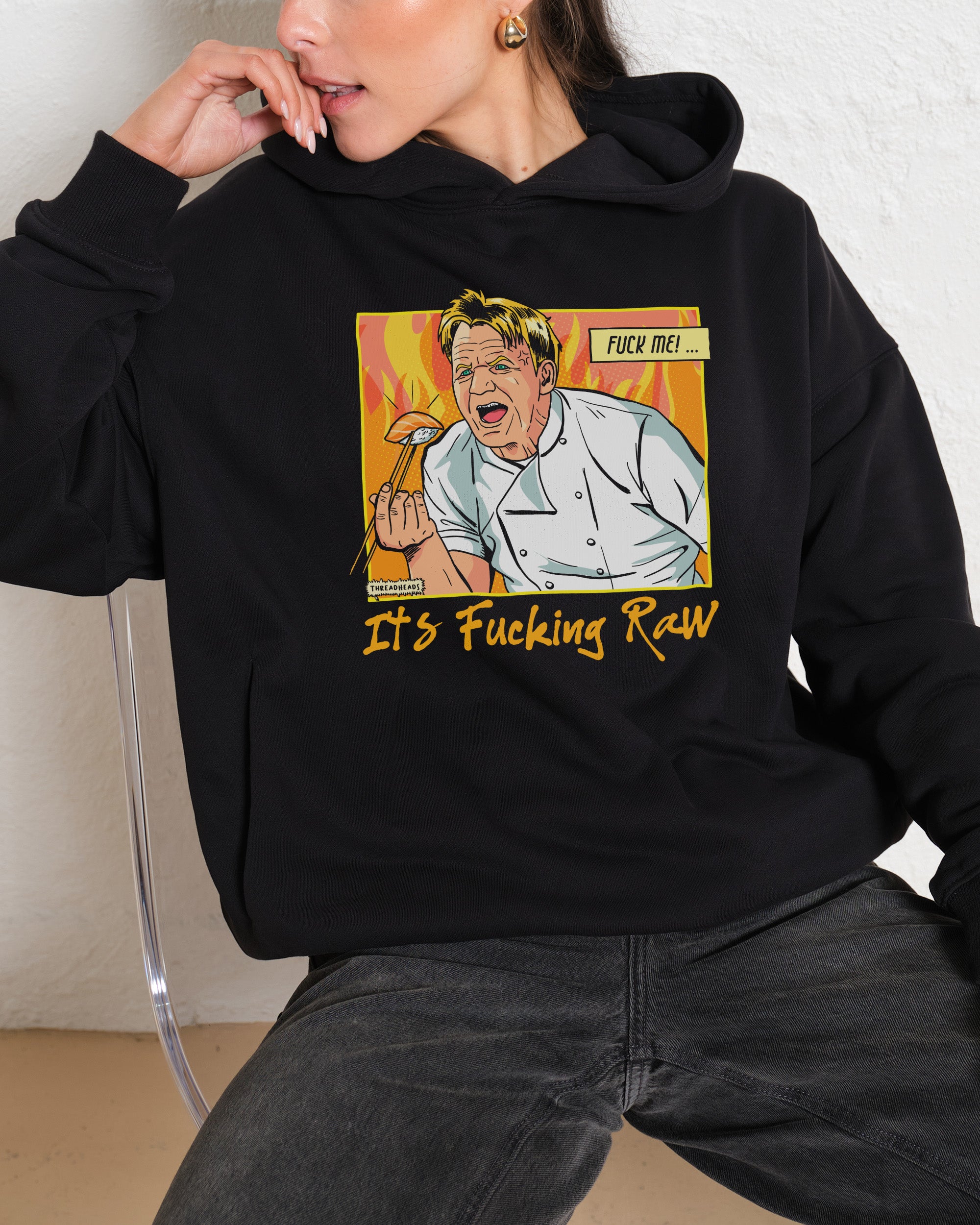 It's Raw! Unisex Graphic Hoodie - 90s Boxy Fit, 340gsm Cotton-Poly Blend