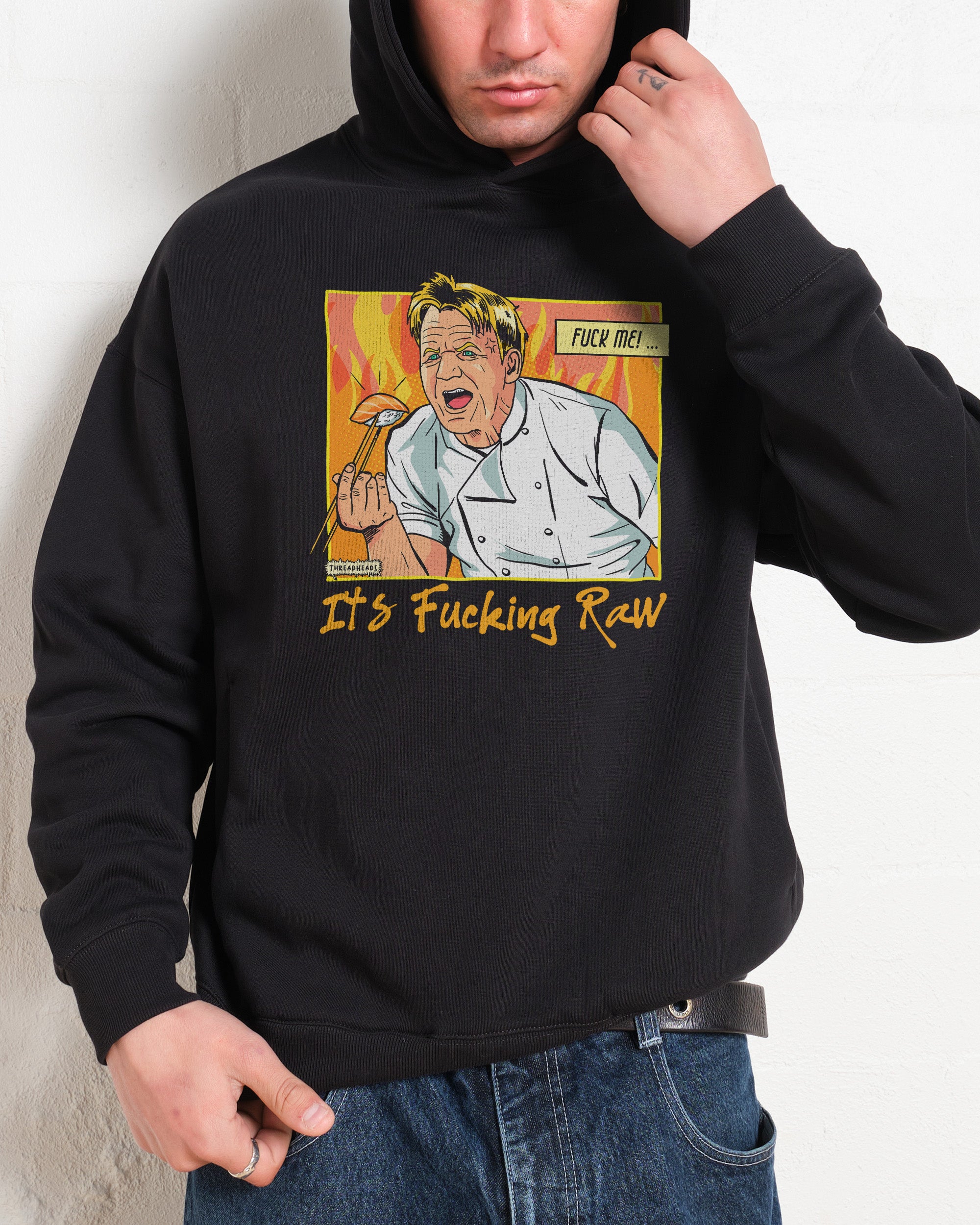 It's Raw! Unisex Graphic Hoodie - 90s Boxy Fit, 340gsm Cotton-Poly Blend