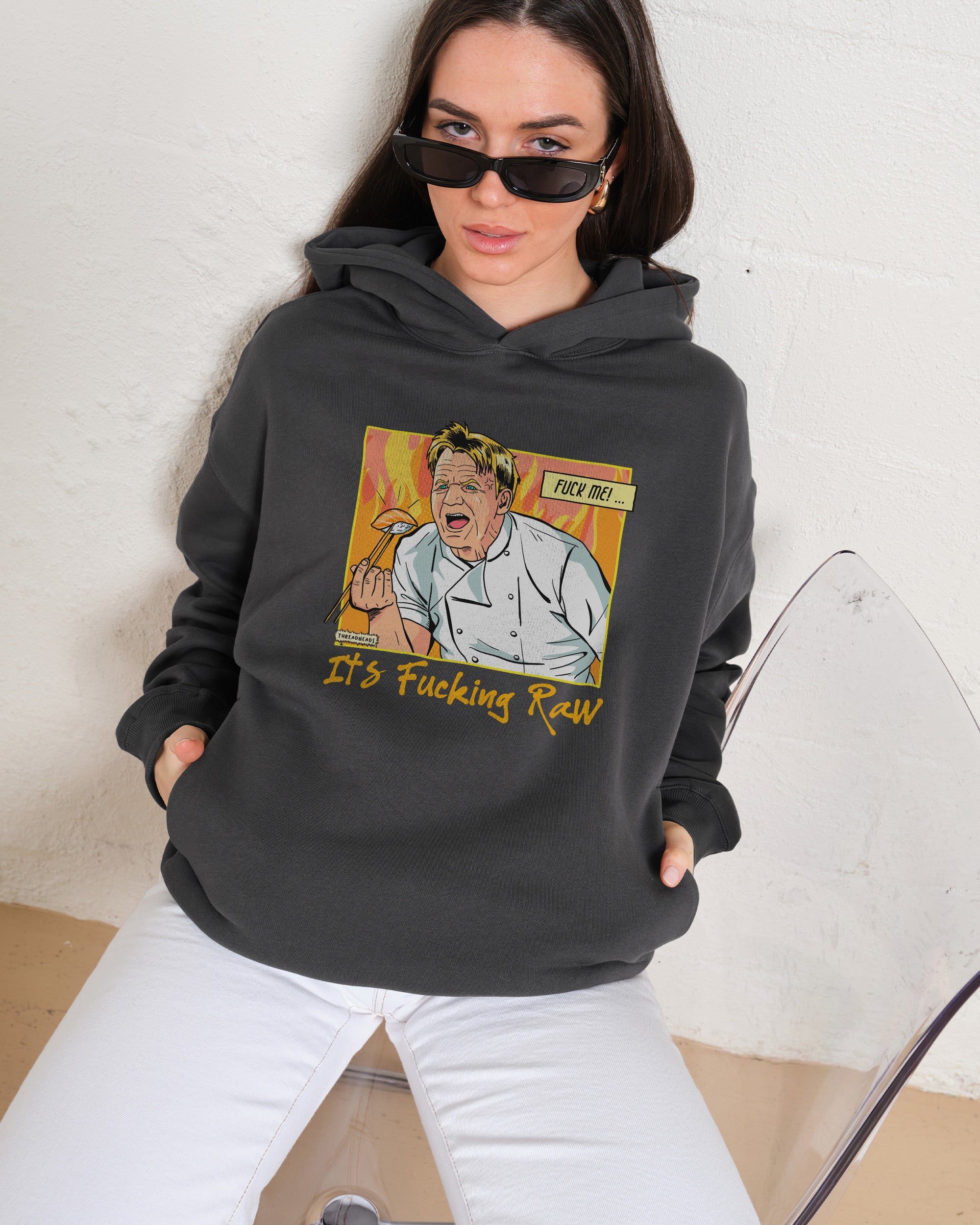 It's Raw! Unisex Graphic Hoodie - 90s Boxy Fit, 340gsm Cotton-Poly Blend