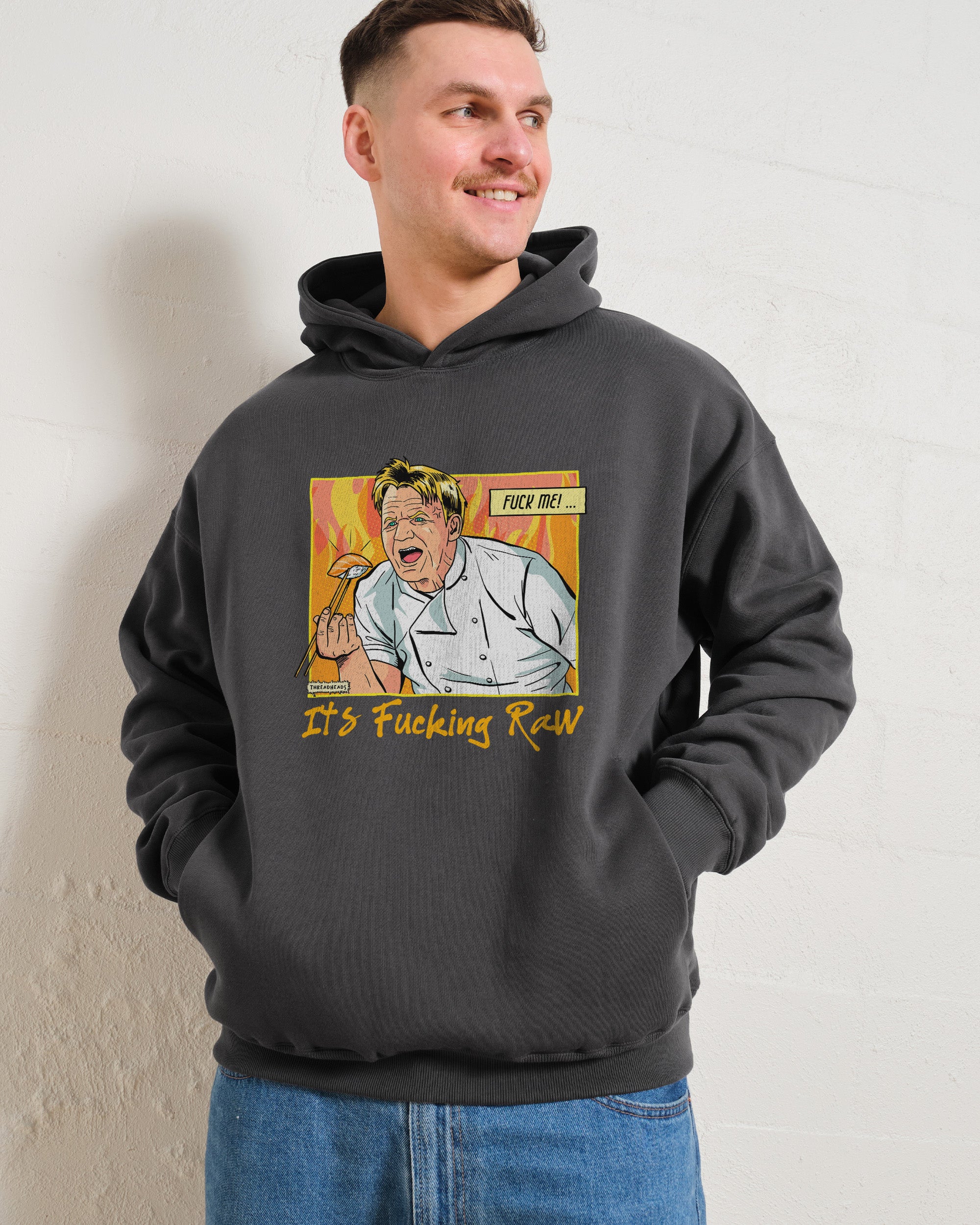 It's Raw! Unisex Graphic Hoodie - 90s Boxy Fit, 340gsm Cotton-Poly Blend