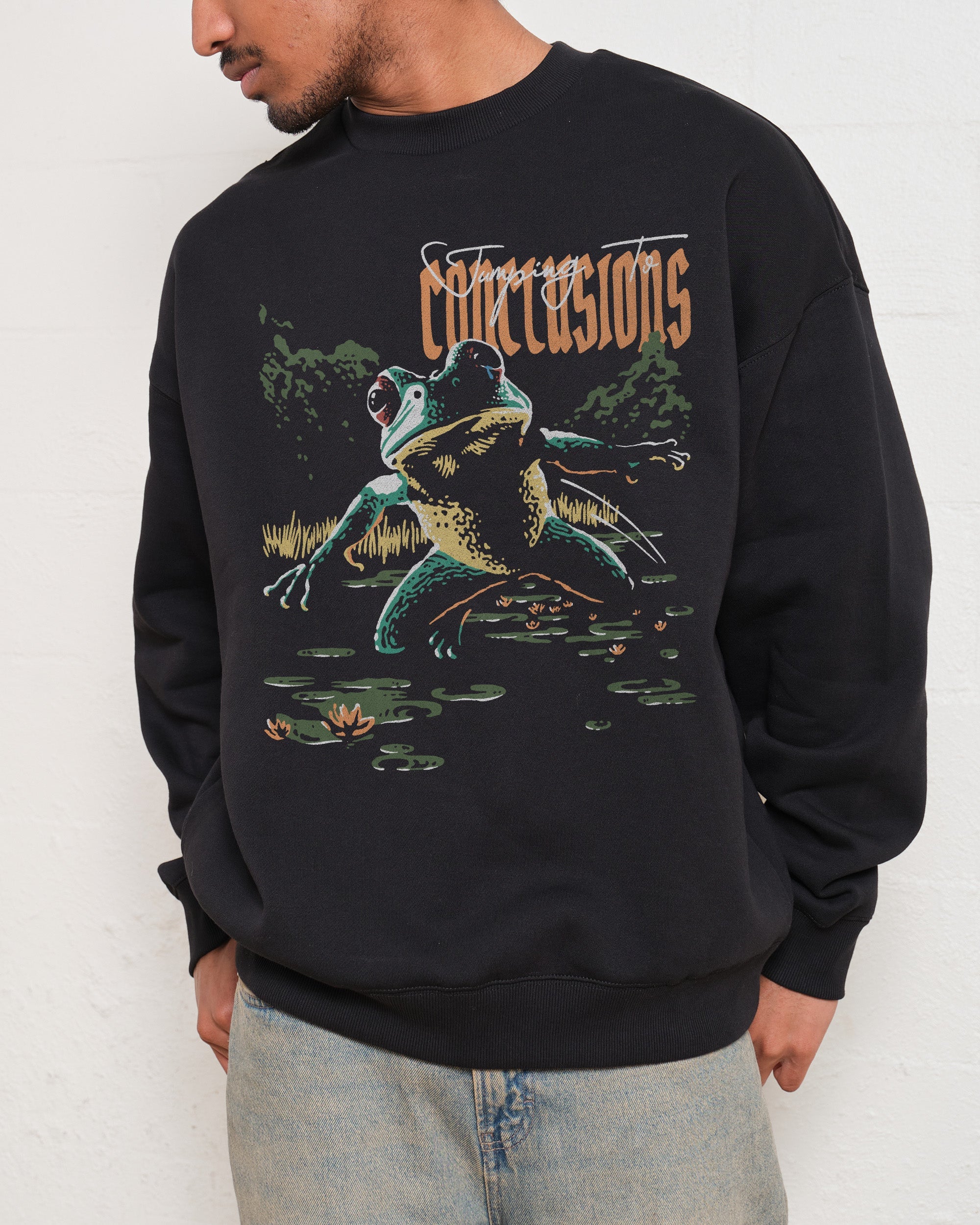 Jumping To Conclusions Unisex Graphic Sweatshirt - 80% Cotton 340gsm