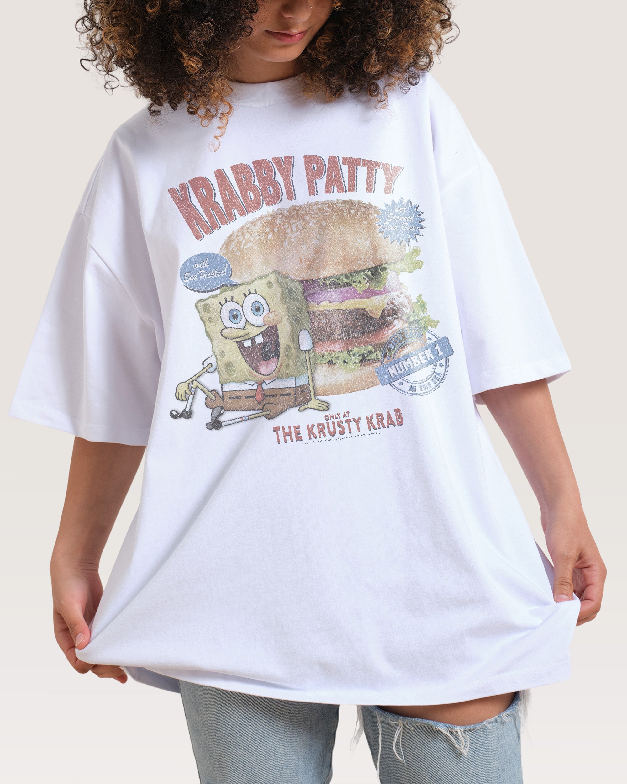 Krabby Patty Oversized SpongeBob Graphic Tee - Unisex 100% Combed Cotton