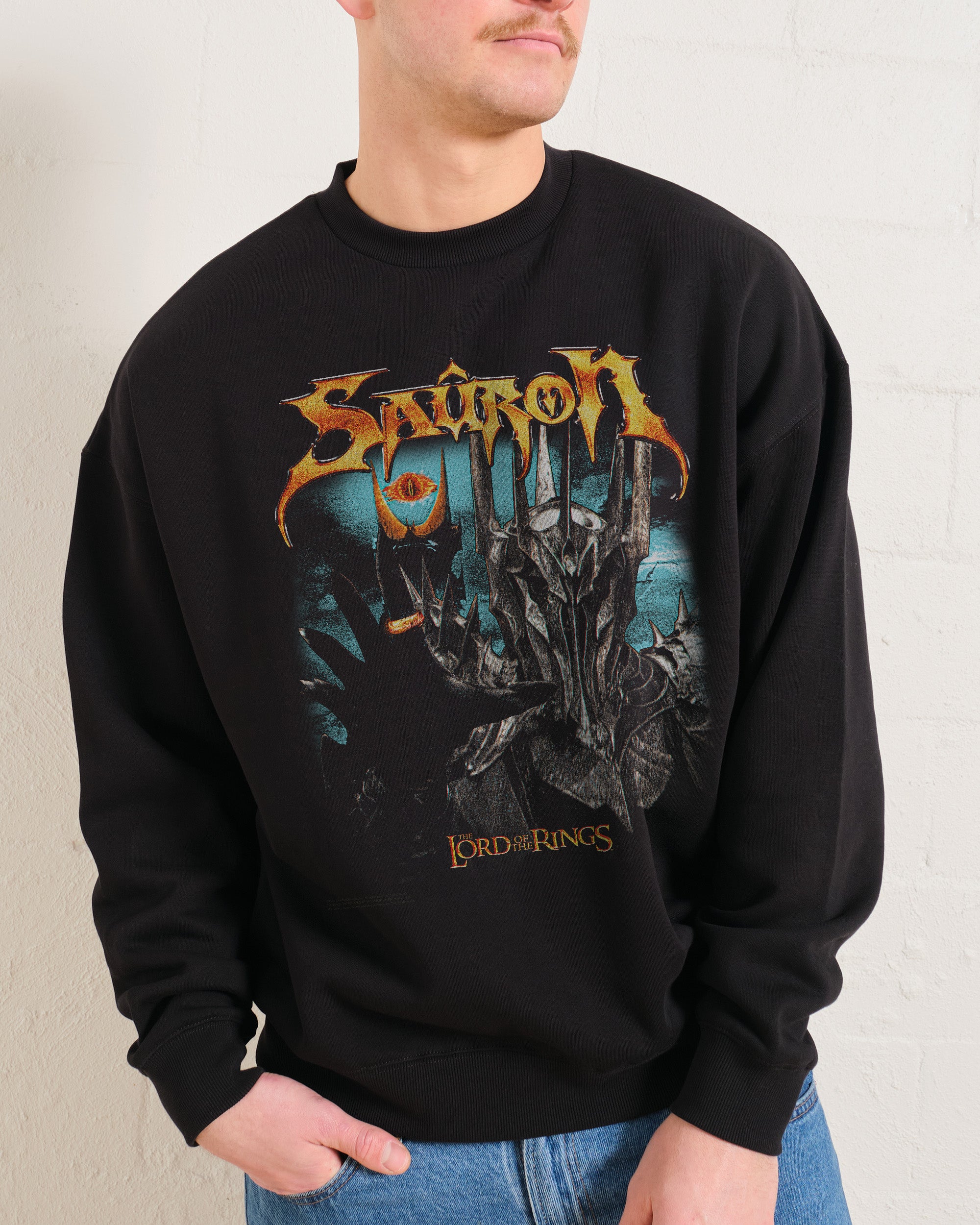 Vintage Sauron Sweatshirt Official Lord of the Rings Unisex Graphic 340gsm Cotton Blend
