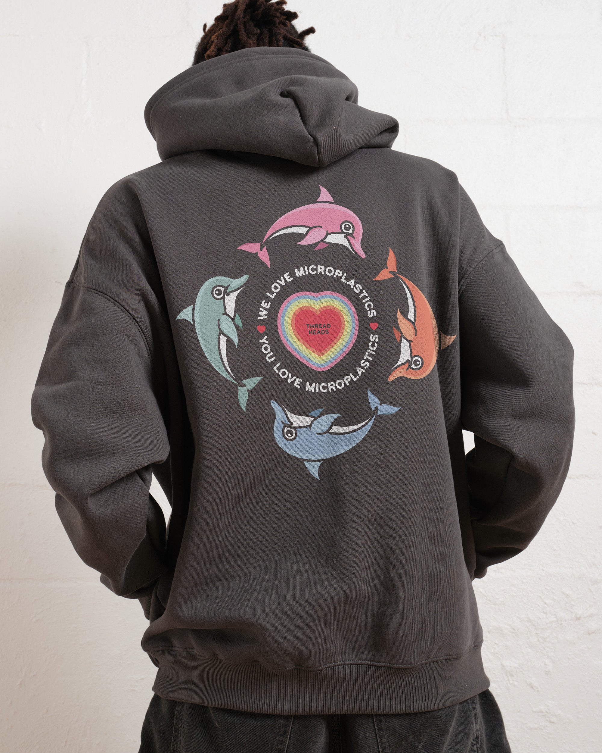 We Love Microplastics Unisex Graphic Hoodie - 90s Boxy Fit, 340gsm Cotton-Poly